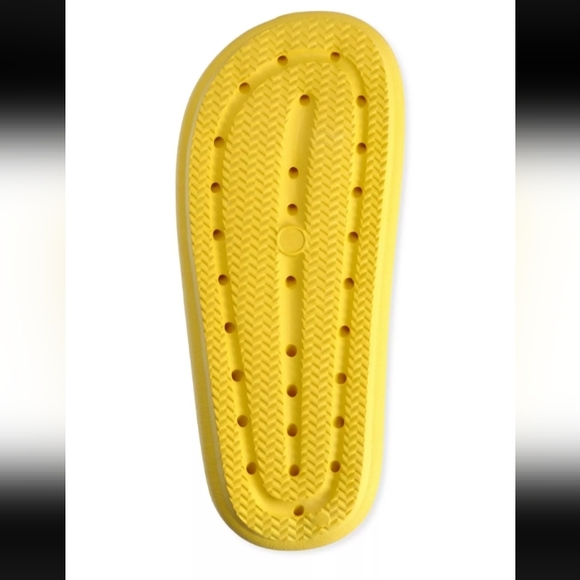 🆕No Boundaries Women's Yellow Smiley Face Emoji Comfort Slide Sandal Size 10 - Picture 3 of 4